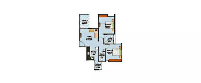 Mantra 7 Hills Kirkatwadi - Floor plan 2 BHK 474 Sq.ft
