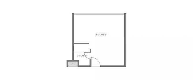 VJ IndiLife Pashan - Floor plan Studio 335 Sq.ft