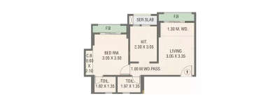 Rosa Oasis, 1 BHK-463 Sq.ft