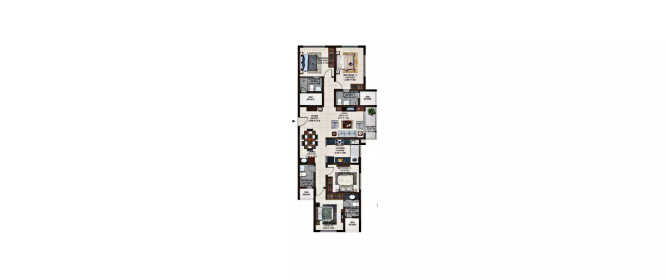 Casagrand Asta Korattur - Floor plan 4 BHK 1909 Sq.ft