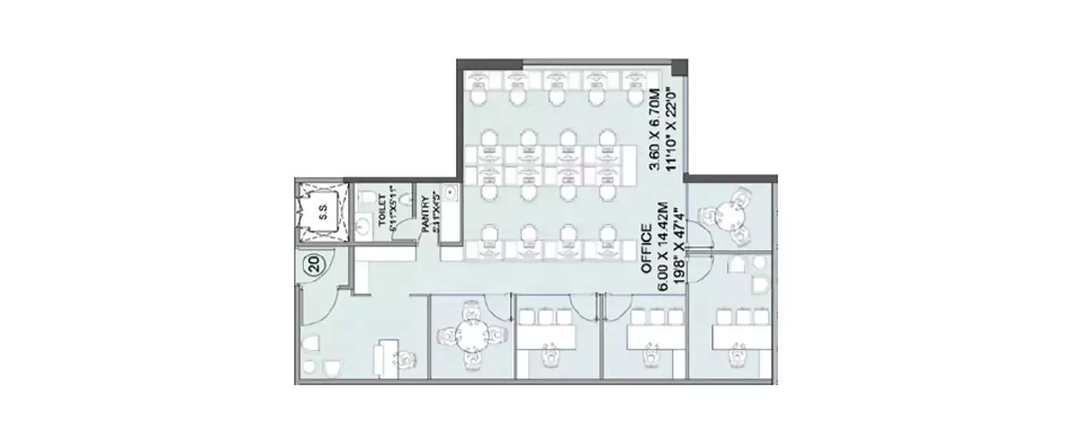 Floor plan for Commercial Office