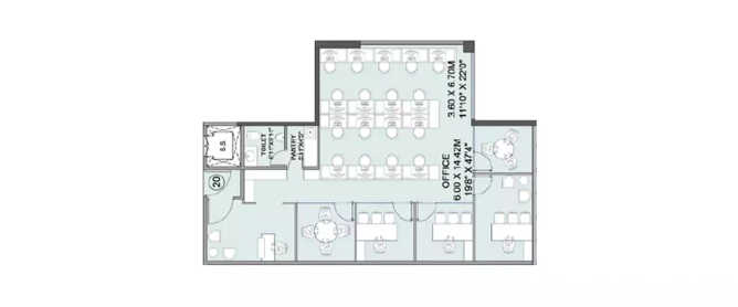 Wadhwa The Epicentre Chembur - Floor plan Commercial Office 1425 Sq.ft