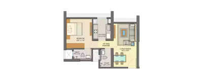 Runwal Forest Lily, 1 BHK-430 Sq.ft