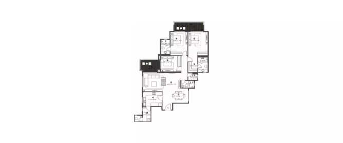 Hiranandani Lake Verandahs Akshaya Nagar - Floor plan 3 BHK 2061 Sq.ft