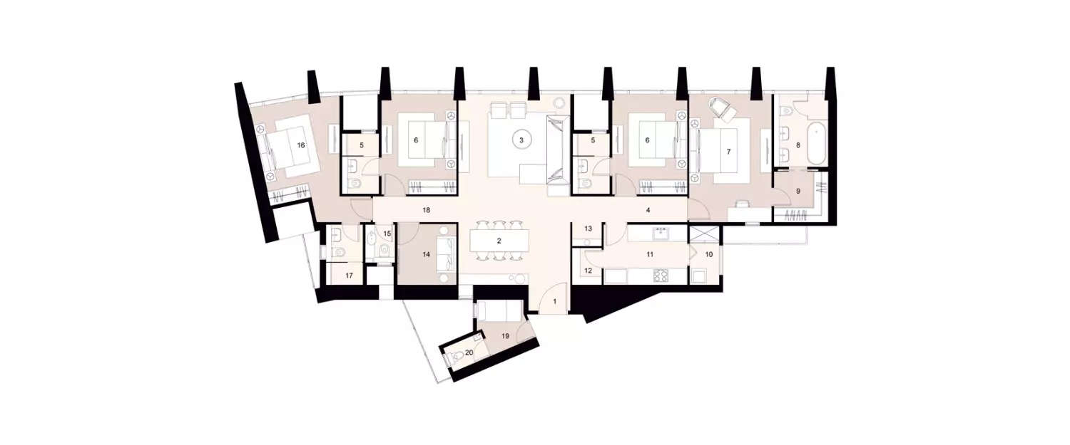 Floor plan for 4 BHK