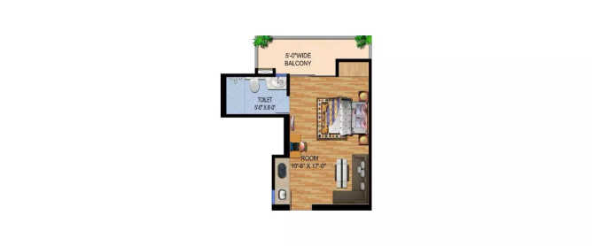 Ajnara Panorama Sector 22A - Floor plan Studio 515 Sq.ft