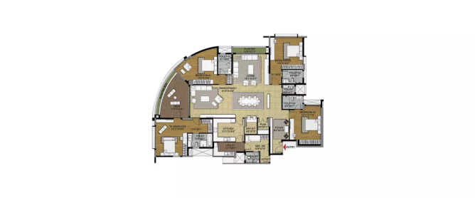 Brigade Caladium Dasarahalli - Floor plan 4 BHK 4000 Sq.ft