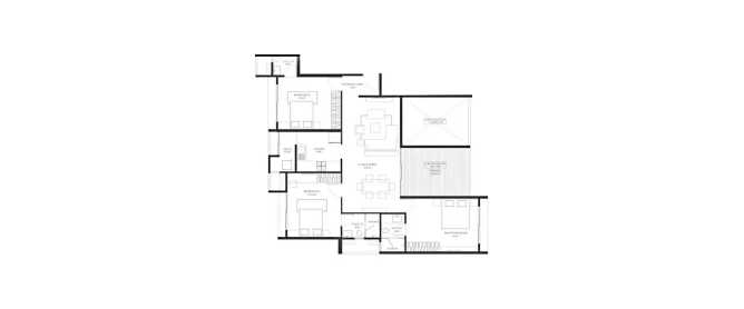 Marvel Ideal Spacio Undri - Floor plan 3 BHK 1525 Sq.ft