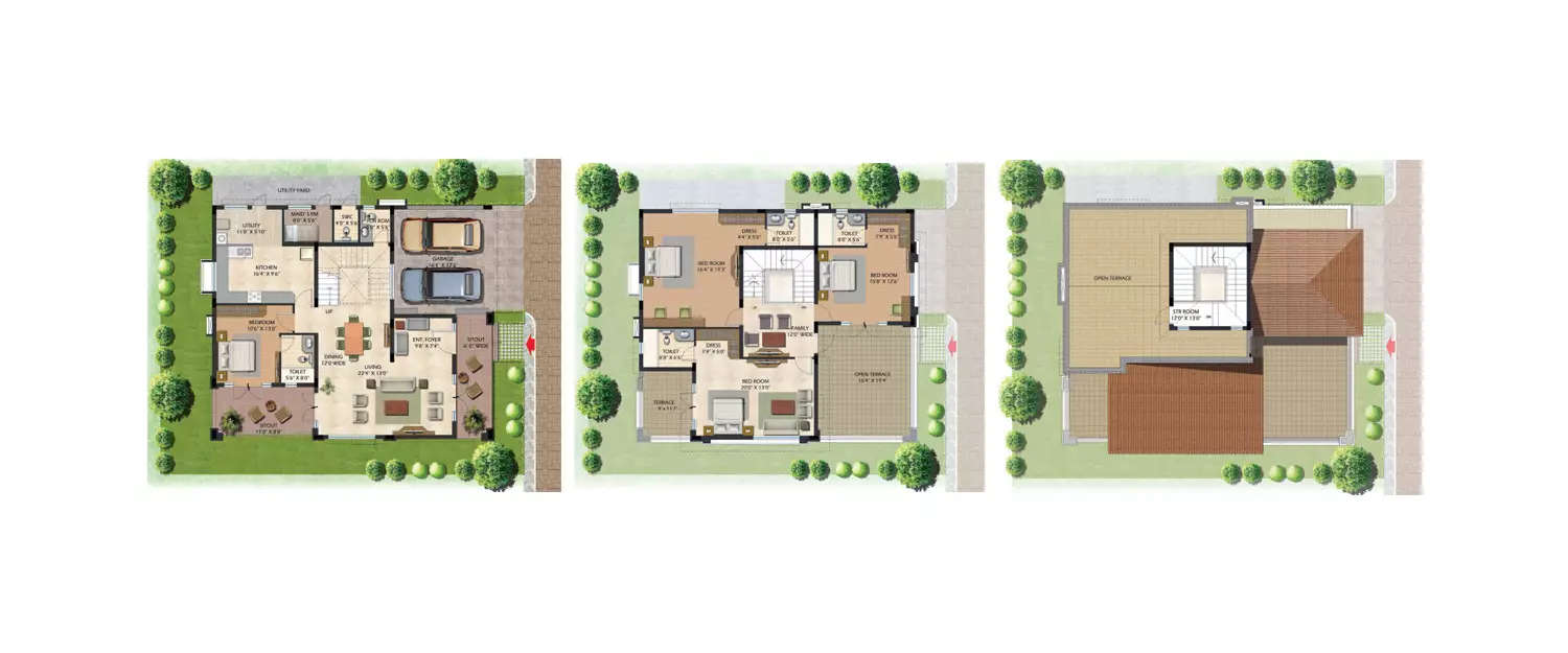 Floor plan for 4 BHK