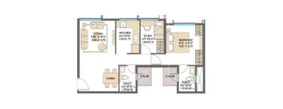 Shapoorji Sarova City, 1.5 BHK-600 Sq.ft