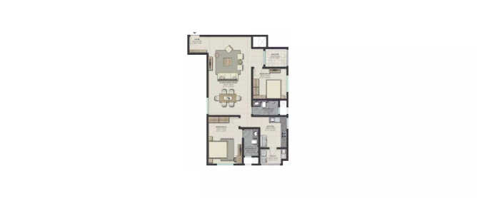 Sobha Palacia Sholinganallur - Floor plan 2 BHK 1619 Sq.ft