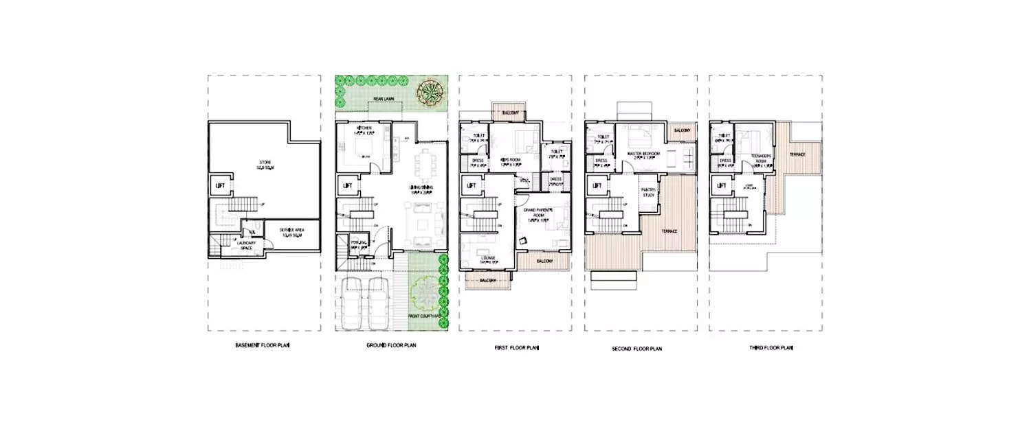 Floor plan for 4 BHK