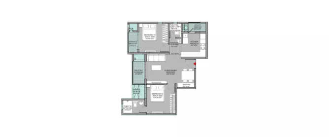 Godrej Sky Greens Manjri - Floor plan 2 BHK 617 Sq.ft