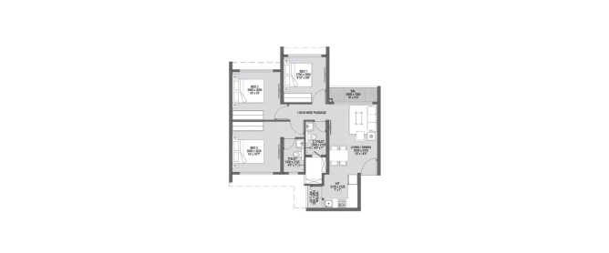 Godrej Park Greens Mamurdi - Floor plan 3 BHK 679 Sq.ft