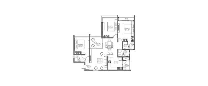 Godrej Lake Gardens Haralur - Floor plan 2 BHK 1259 Sq.ft