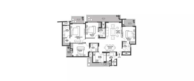Godrej Meridien Prive Sector 106 Gurgaon - Floor plan 4 BHK 2027 Sq.ft