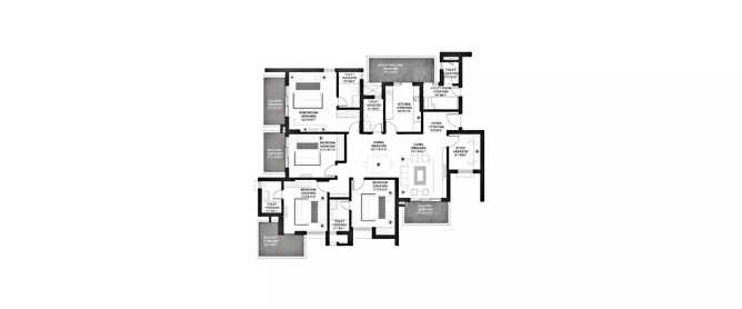 Godrej Premia Towers Sector 104 Gurgaon - Floor plan 4 BHK 2692 Sq.ft