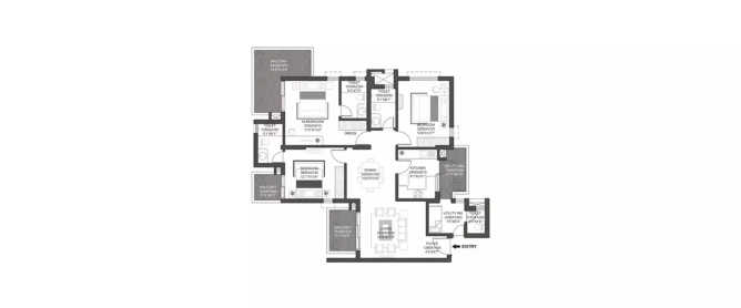 Godrej Summit Sector 104 Gurgaon - Floor plan 3 BHK 1047 Sq.ft