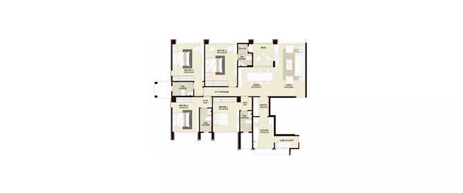 Marathon Emblem Mulund - Floor plan 4 BHK 2270 Sq.ft