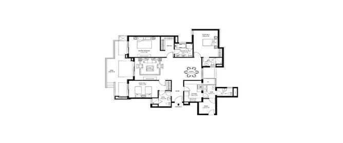 Marathon Millennia Mulund - Floor plan 3 BHK 910 Sq.ft