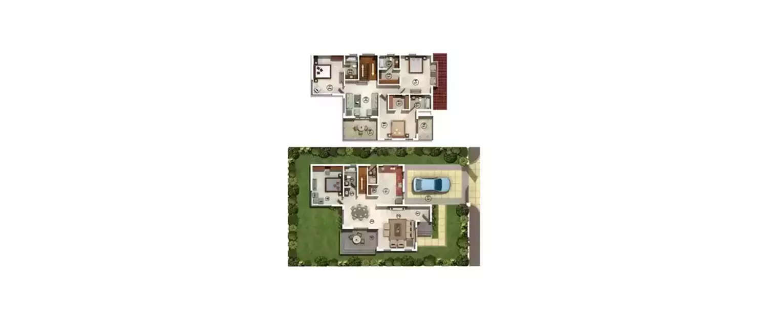 Floor plan for 4 BHK