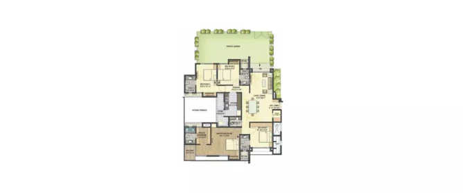 Lodha Luxuria Majiwada - Floor plan 4 BHK 2000 Sq.ft