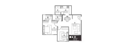 Hiranandani Chancery, 2 BHK-803 Sq.ft