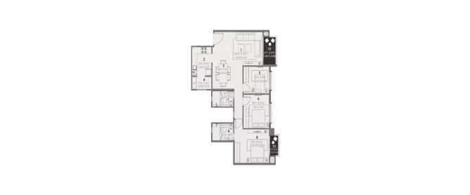 Hiranandani Evita Akshaya Nagar - Floor plan 2.5 BHK 963 Sq.ft