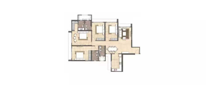 Lodha Codename Never Before Malad Malad - Floor plan 4 BHK 1563 Sq.ft