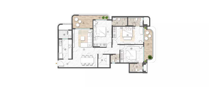Lodha Andheri Andheri - Floor plan 3 BHK 2100 Sq.ft