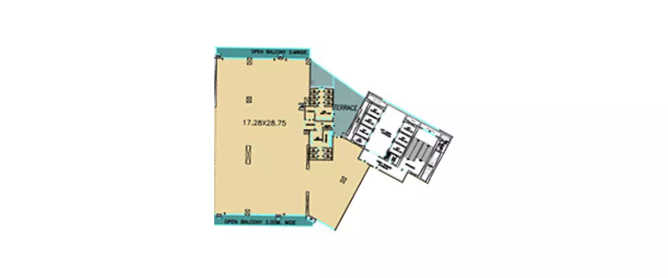 Nyati Enthral Kharadi - Floor plan Commercial Office 497 Sq.ft