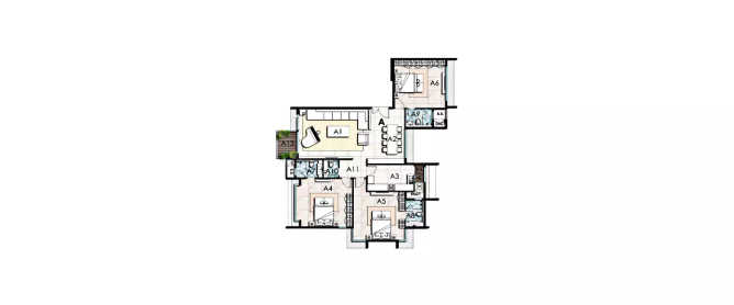 JP Altus Worli - Floor plan 3 BHK 1551 Sq.ft