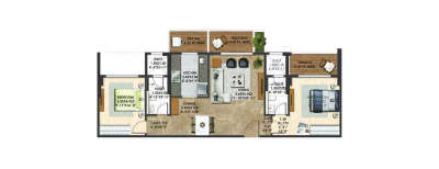 Adani Atelier Greens, 2 BHK-907 Sq.ft