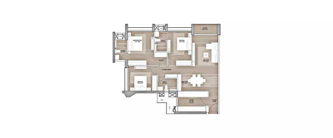 Oberoi Sky City Borivali - Floor plan 3 BHK 1841 Sq.ft