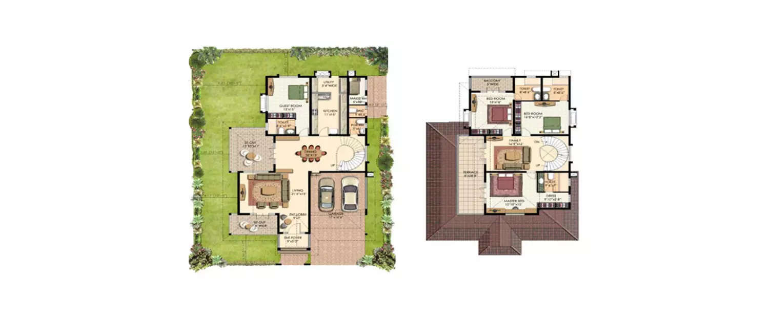 Floor plan for 4 BHK