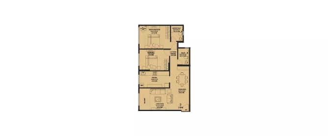 Kanakia Sevens Andheri - Floor plan 2 BHK 797 Sq.ft