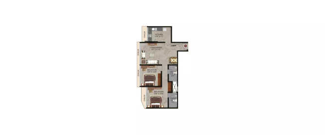 Safal Sai Chembur - Floor plan 2 BHK 675 Sq.ft