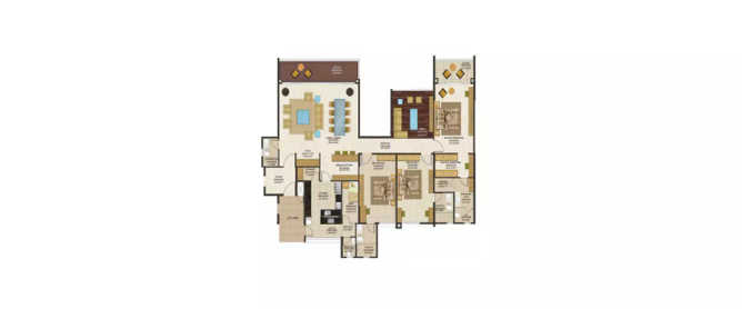 Peninsula Heights JP Nagar - Floor plan 3 BHK 2791 Sq.ft