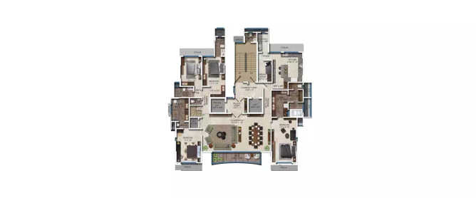 Ekta Verve Khar - Floor plan 4 BHK 1729 Sq.ft