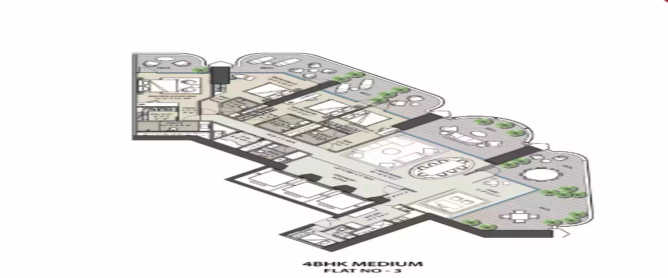Omkar 1973 Worli - Floor plan 4 BHK 3600 Sq.ft