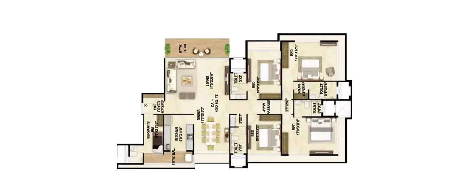 Floor plan for 4.5 BHK