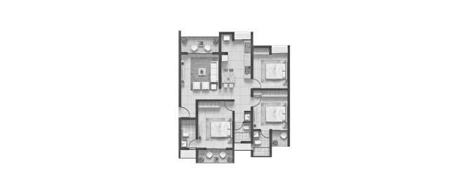 Rohan Viti Wakad - Floor plan 3 BHK 1085 Sq.ft