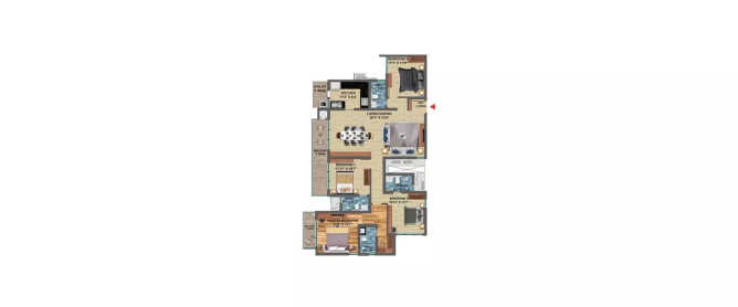 TVS Isle of Trees Rachenahalli - Floor plan 4 BHK 2357 Sq.ft