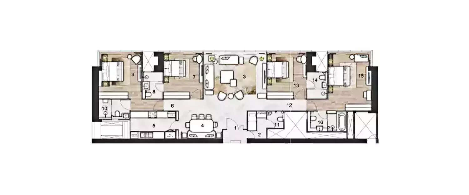 Floor plan for 4 BHK
