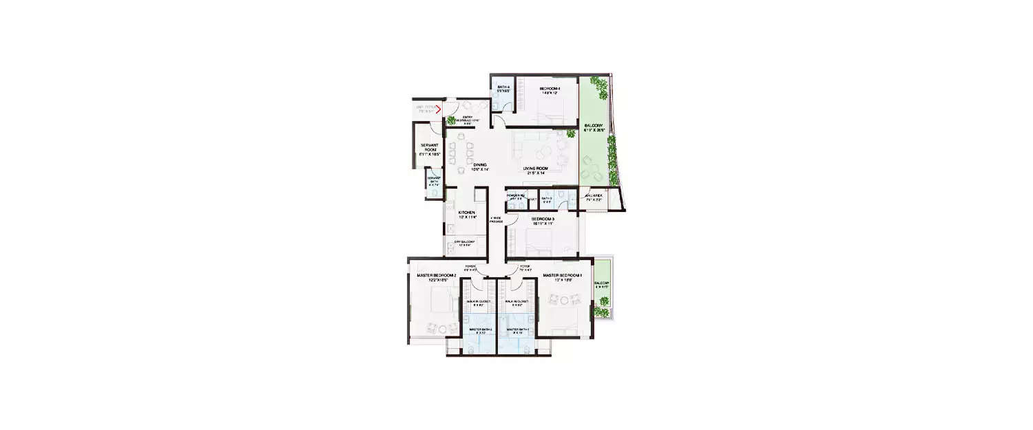 Floor plan for 4.5 BHK