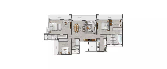 Paradigm Alaya Oshiwara - Floor plan 1 BHK 438 Sq.ft