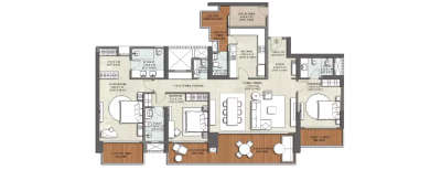 Kalpataru Vista, 3 BHK-1630 Sq.ft