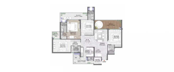 M3M Mansion Sector 113 Gurgaon - Floor plan 4.5 BHK 2700 Sq.ft