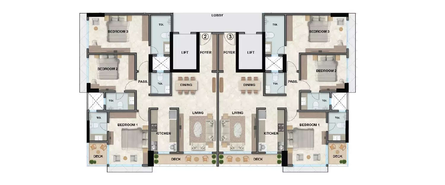 Floor plan for 6 BHK