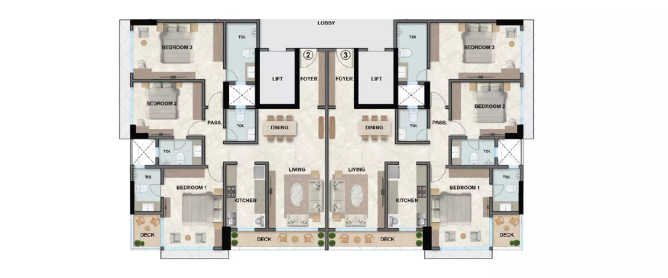 Platinum Solitaire Vile Parle - Floor plan 6 BHK 2530 Sq.ft